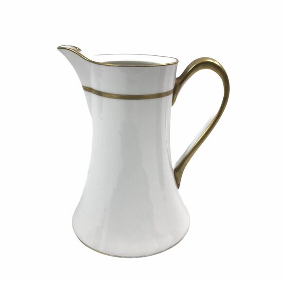 Noritake Carafe Nippon Goldena Pitcher White Gold Vintage No‎ Lid - Picture 2 of 7